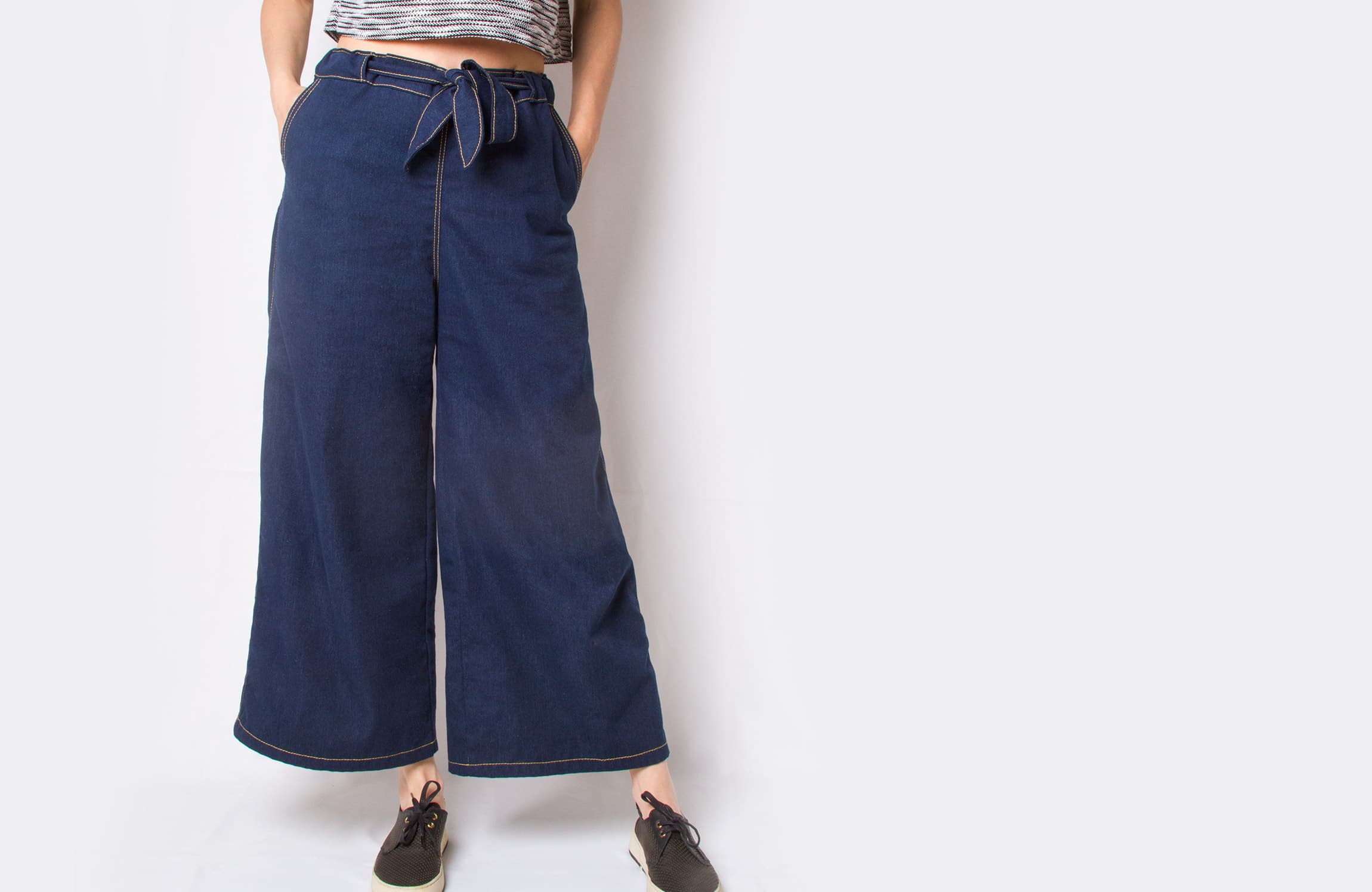 Wide Denim Trousers