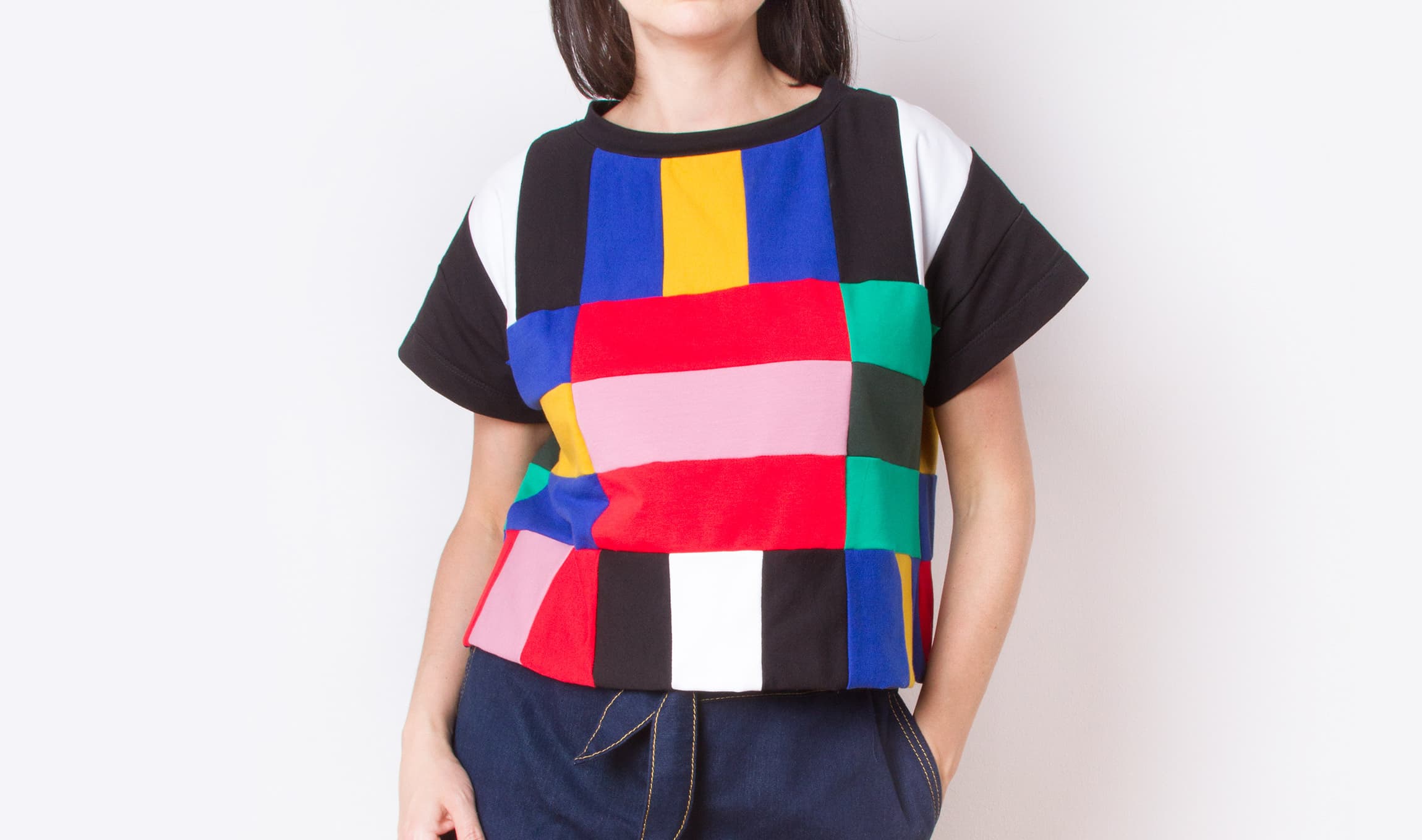 Multicoloured boxy top
