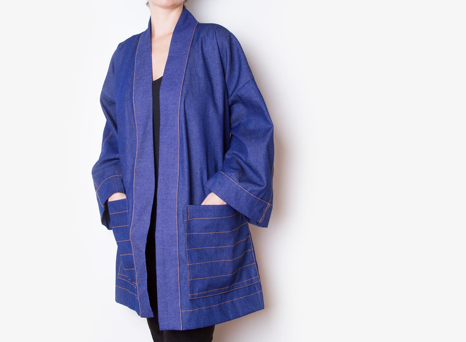 Embroidered Denim Kimono