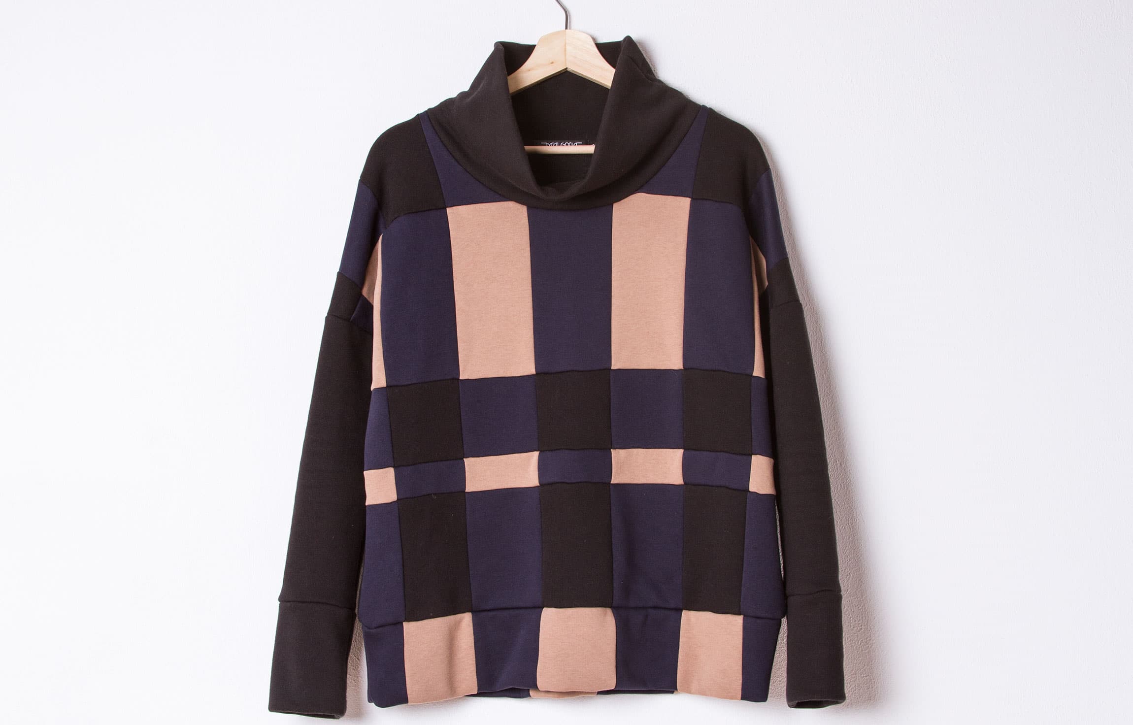 Cowl Neck Plaid Jumper